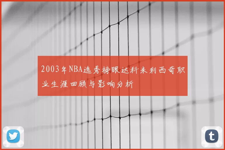 2003年NBA选秀榜眼达科米利西奇职业生涯回顾与影响分析
